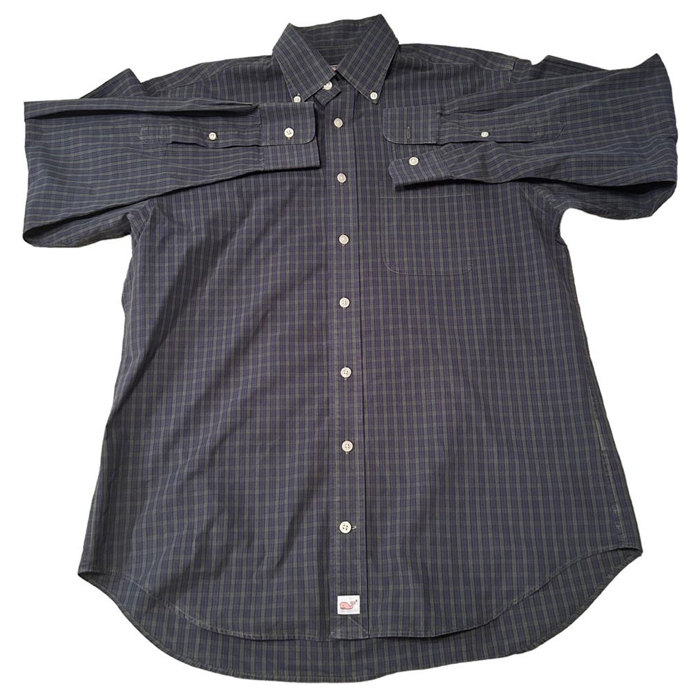 Vineyard Vines button down plaid shirt.